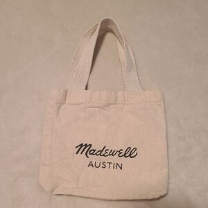 Madewell Austin Mini cream canvas logo tote